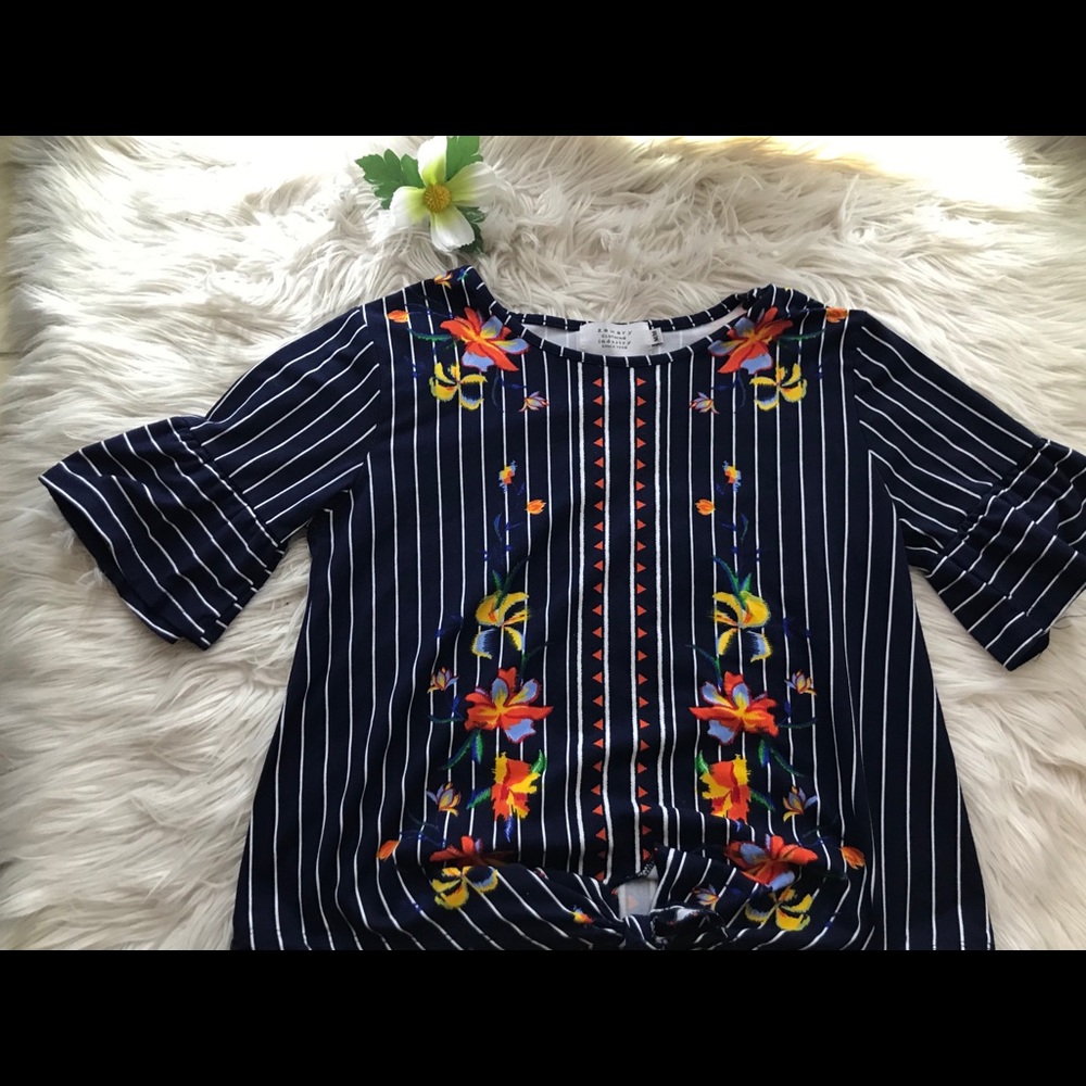 Stripped floral blouse